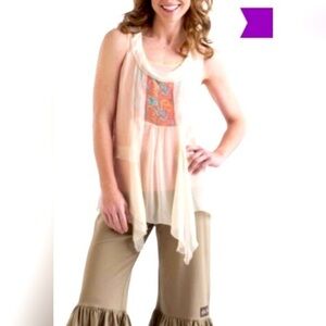 Matilda Jane Palisades Sheer Asymmetrical Top S & M asymmetrical beachy sheer